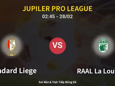 Kết Quả: Standard Liege 1-1 RAAL La Louvière – Highlight & Bàn Thắng | Jupiler Pro League
