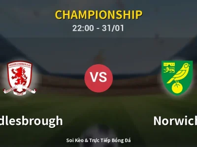 Soi Kèo Middlesbrough vs Norwich – 22:00 31/01 | Nhận Định, Dự Đoán Tỷ Số