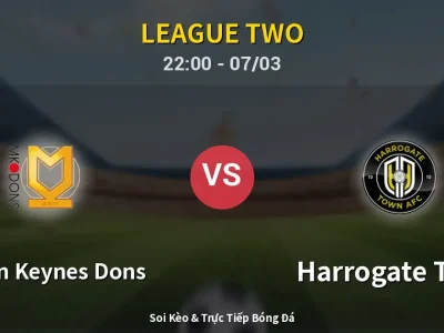 Soi Kèo Milton Keynes Dons vs Harrogate Town – 22:00 07/03 | Nhận Định, Dự Đoán Tỷ Số