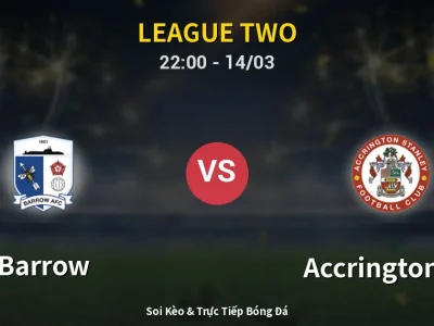 🔴 Trực Tiếp: Barrow 0-0 Accrington ST – Link Xem League Two (Full HD)