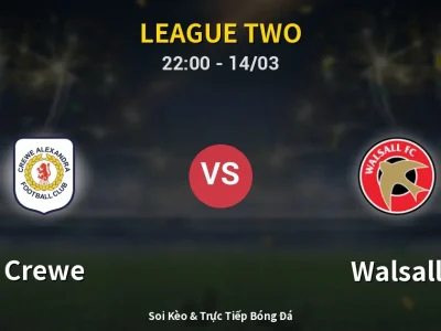 Soi Kèo Crewe vs Walsall – 22:00 14/03 | Nhận Định, Dự Đoán Tỷ Số