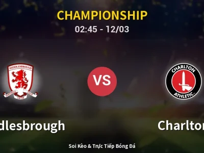 Kết Quả: Middlesbrough 0-1 Charlton – Highlight & Bàn Thắng | Championship