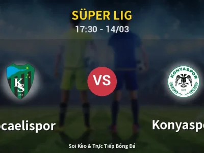 Kết Quả: Kocaelispor 1-2 Konyaspor – Highlight & Bàn Thắng | Süper Lig