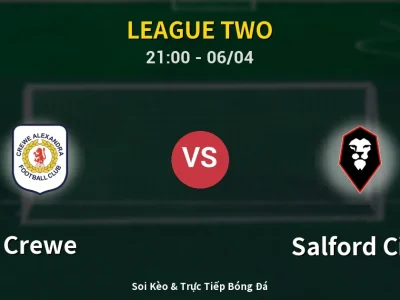 Soi Kèo Crewe vs Salford City – 21:00 06/04 | Nhận Định, Dự Đoán Tỷ Số