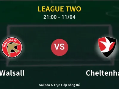 Soi Kèo Walsall vs Cheltenham – 21:00 11/04 | Nhận Định, Dự Đoán Tỷ Số