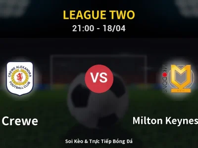 Soi Kèo Crewe vs Milton Keynes Dons – 21:00 18/04 | Nhận Định, Dự Đoán Tỷ Số