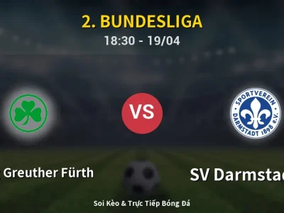 Kết Quả: SpVgg Greuther Fürth 3-2 SV Darmstadt 98 – Highlight & Bàn Thắng | 2. Bundesliga