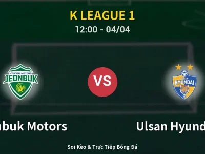 Kết Quả: Jeonbuk Motors 2-0 Ulsan Hyundai FC – Highlight & Bàn Thắng | K League 1